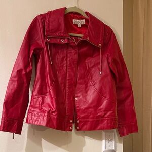 Bradley Women's Vibrant Red Leather Jacket